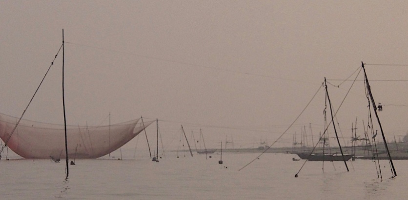 foggy boats